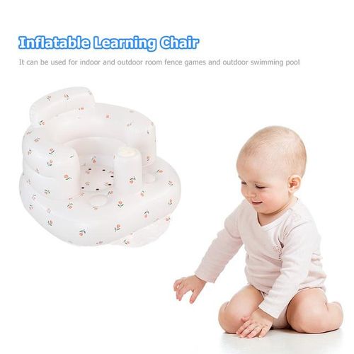 Multifunctional PVC Cute Bathroom Baby Sofa with Cotton Learning to Sit Infant Toddler Inflatable Seat Chair Bathing Stool