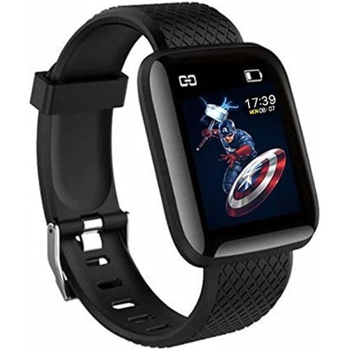 116plus black smart watch men women watch for Ios Android