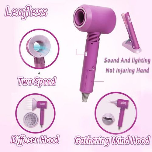 Kids Toys Pretend Play Hairdressing Hair Simulation Game Children Hair Styling Tools Blow Dryer Curler Makeup Kit Toys For