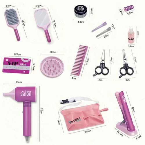 Kids Toys Pretend Play Hairdressing Hair Simulation Game Children Hair Styling Tools Blow Dryer Curler Makeup Kit Toys For
