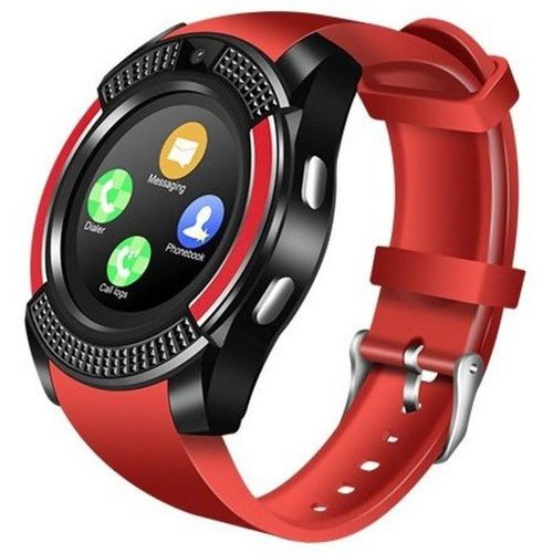 Ladies Red Smart Watch V8 Bluetooth Fashion Watch