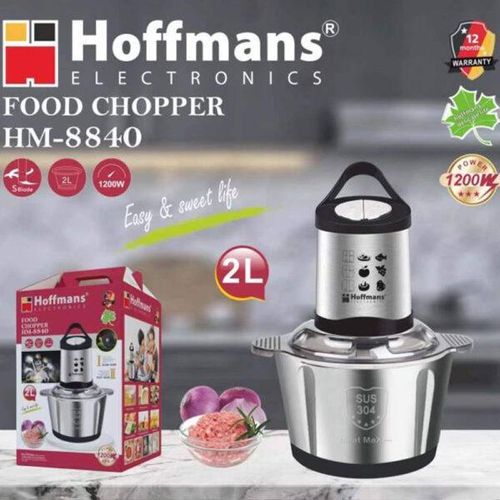 Hoffmans Food Chopper HM-8840 2L 1200W-Silver