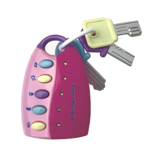 Musical Remote Car Key Toy Child Car Voices Pretend Pink
