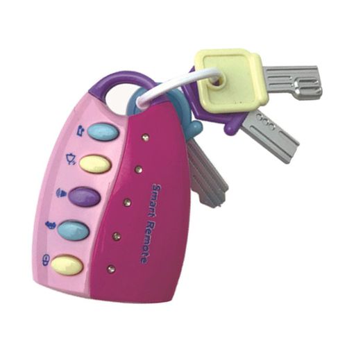 Musical Remote Car Key Toy Child Car Voices Pretend Pink