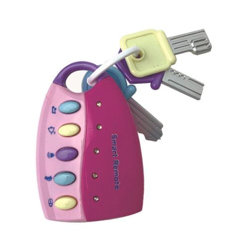 Musical Remote Car Key Toy Child Car Voices Pretend Pink