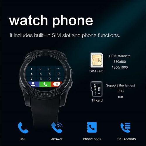 Ladies Red Smart Watch V8 Bluetooth Fashion Watch