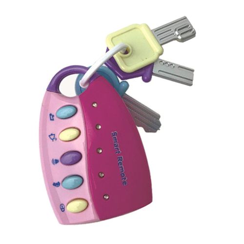 Musical Remote Car Key Toy Child Car Voices Pretend Pink