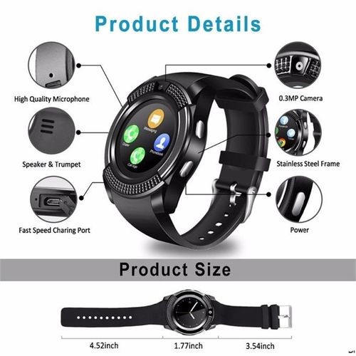 Ladies Red Smart Watch V8 Bluetooth Fashion Watch