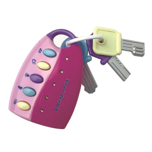 Musical Remote Car Key Toy Child Car Voices Pretend Pink