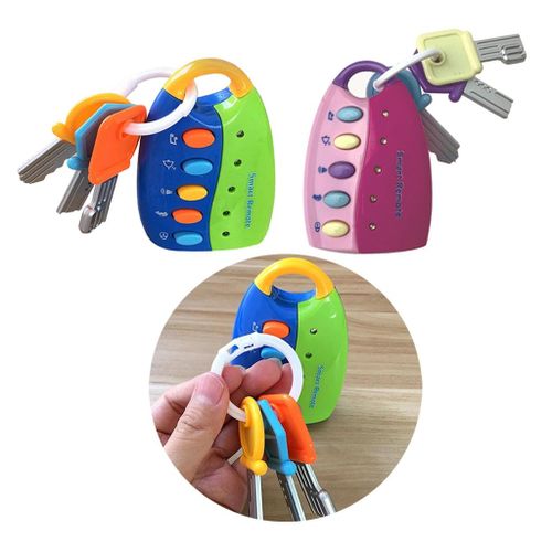 Musical Remote Car Key Toy Child Car Voices Pretend Pink
