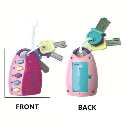 Musical Remote Car Key Toy Child Car Voices Pretend Pink