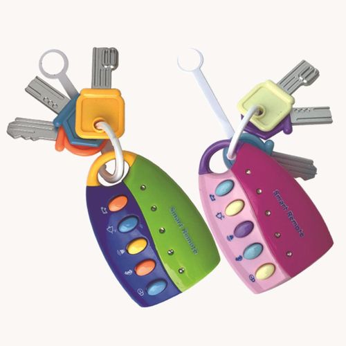 Musical Remote Car Key Toy Child Car Voices Pretend Pink