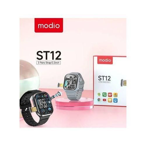 Modio ST12 4G Network 2.2 inch Smartwatch with 3 Pairs Strap Simcard Slot And Camera- Multicolor