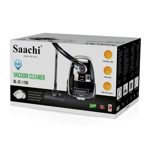 Saachi 4 Liter High Efficient Vacuum Cleaner With A Washable Cloth Filter-Multicolour