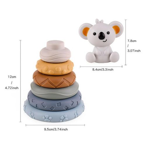 Montessori Baby Blocks Toy for Newborns 0 12 Months Silicone Soft Cubes for Babies Boy 1 Year Stacking Bath Toy Teethers