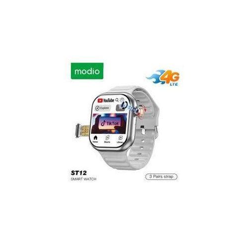 Modio ST12 4G Network 2.2 inch Smartwatch with 3 Pairs Strap Simcard Slot And Camera- Multicolor