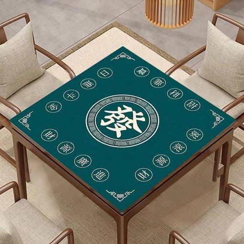 Chinese Tablecloth Noise Reduction Mahjong Table Mat for Domino Mah Jongg Games Anti-slip Square Cover for