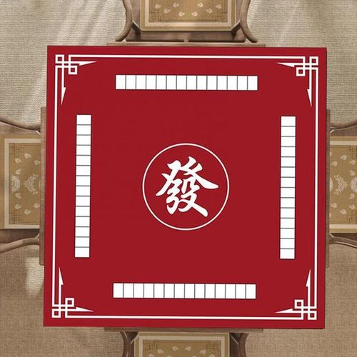 Chinese Tablecloth Noise Reduction Mahjong Table Mat for Domino Mah Jongg Games Anti-slip Square Cover for