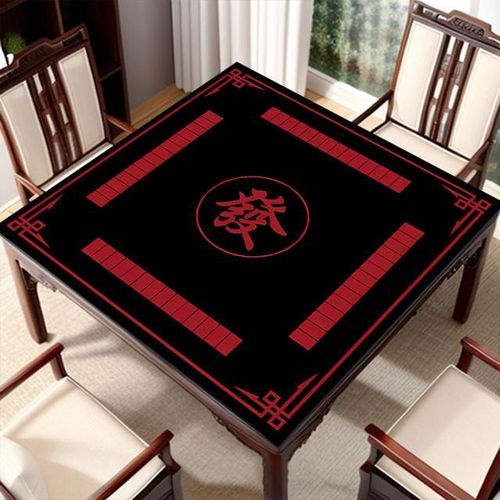 Chinese Tablecloth Noise Reduction Mahjong Table Mat for Domino Mah Jongg Games Anti-slip Square Cover for