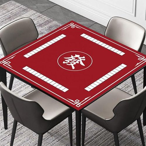 Chinese Tablecloth Noise Reduction Mahjong Table Mat for Domino Mah Jongg Games Anti-slip Square Cover for