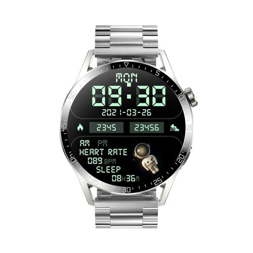 Smart Watch H40 { 1.28'' IPS IP68 Waterproof / BT 5.1  / Silver Steel