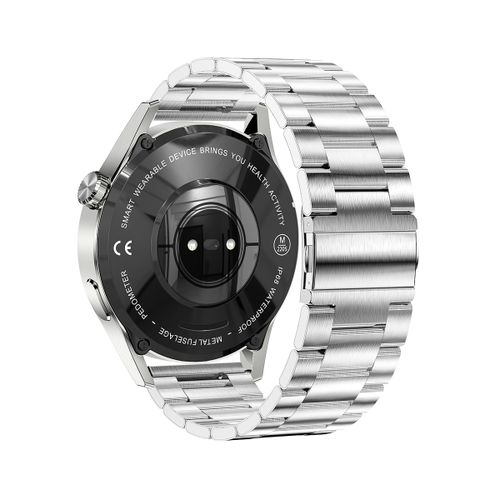 Smart Watch H40 { 1.28'' IPS IP68 Waterproof / BT 5.1  / Silver Steel