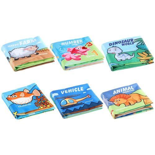 6x Soft Baby Cloth Book Brain Development Crinkle Book For