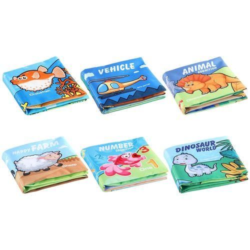 6x Soft Baby Cloth Book Brain Development Crinkle Book For