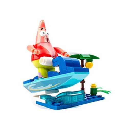 Cartoon SpongeBob SquarePants Building Block Kit Classic Bottom Krusty Krab Model Bricks Patrick Star Set Kids Toys Gifts