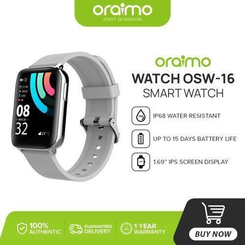 Oraimo Smart Watch OSW-16 Silver Edition Curved Display Water Proof - Silver