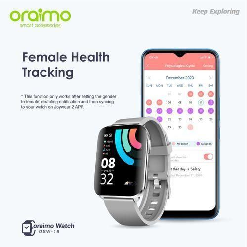 Oraimo Smart Watch OSW-16 Silver Edition Curved Display Water Proof - Silver
