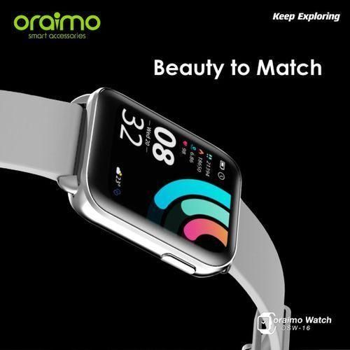 Oraimo Smart Watch OSW-16 Silver Edition Curved Display Water Proof - Silver