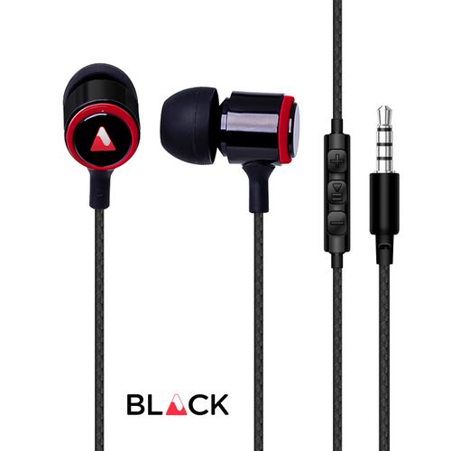 BLACK Bass Dot Nylon Wired In-earphones With Mic, Call, Music, Vol Control - Black (1YR WRTY)
