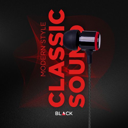 BLACK Bass Dot Nylon Wired In-earphones With Mic, Call, Music, Vol Control - Black (1YR WRTY)