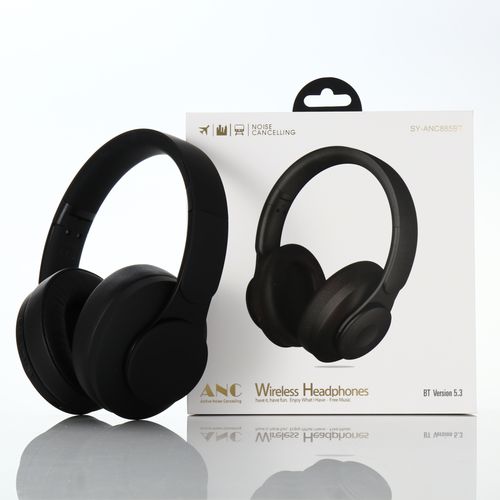 Soundwatch Bluetooth Noise Cancelling Headphones, 40H Playtime, USB Type C Fast Charge, Soft Earcups With Free Carry Case - Black