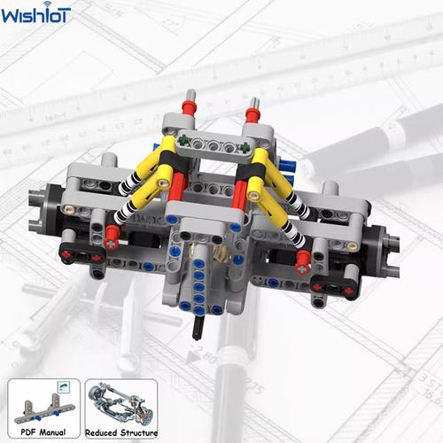 Technical Parts Building Blocks Car Chassis Kit 4WD 4 Wheel Drive Vehicles MOC Shock Steering Drive Front/Rear Suspension