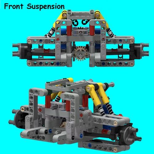 Technical Parts Building Blocks Car Chassis Kit 4WD 4 Wheel Drive Vehicles MOC Shock Steering Drive Front/Rear Suspension