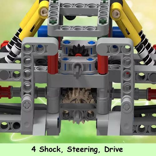 Technical Parts Building Blocks Car Chassis Kit 4WD 4 Wheel Drive Vehicles MOC Shock Steering Drive Front/Rear Suspension