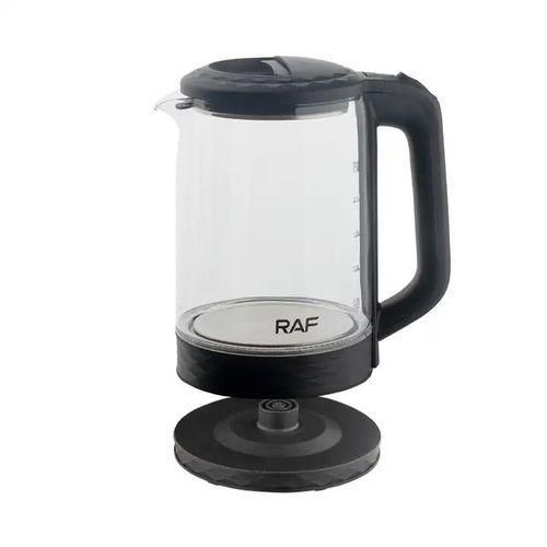 RAF 2L Automatic Clear glass Electric Kettle Glass Body Jug -black