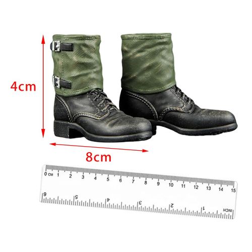 1:6 Scale Male German Soldier Combat Boot Shoes for 12inch HT Action B