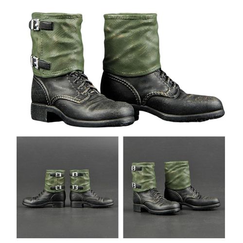 1:6 Scale Male German Soldier Combat Boot Shoes for 12inch HT Action B