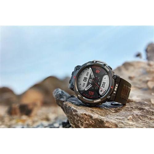 Amazfit T-Rex 2 Smart Watch For Men Rugged Outdoor GPS Military Ember- Black