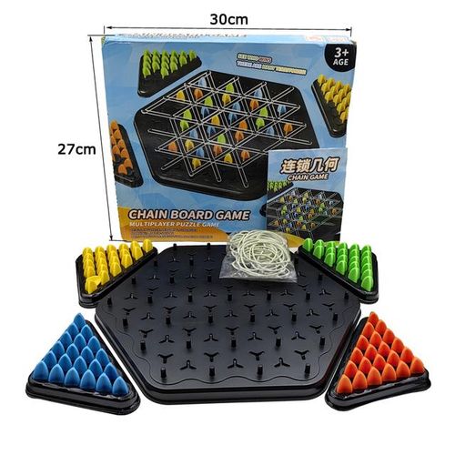 Chain Triangle Chess Game Triggle Rubber Band Game Educational Interactive Game Logical thinking Battle Set Family Party