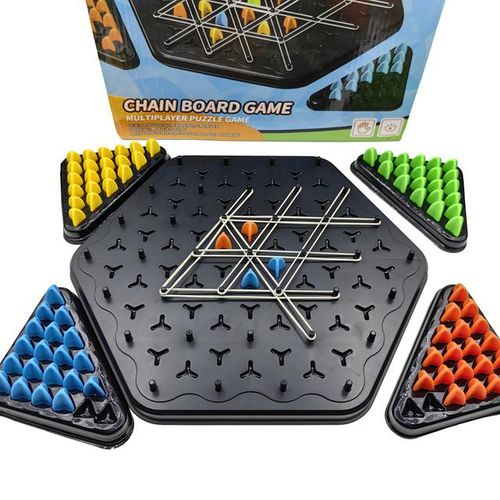 Chain Triangle Chess Game Triggle Rubber Band Game Educational Interactive Game Logical thinking Battle Set Family Party