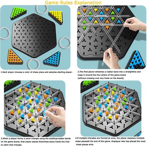 Chain Triangle Chess Game Triggle Rubber Band Game Educational Interactive Game Logical thinking Battle Set Family Party