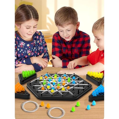 Chain Triangle Chess Game Triggle Rubber Band Game Educational Interactive Game Logical thinking Battle Set Family Party