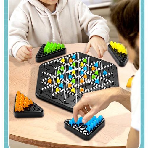 Chain Triangle Chess Game Triggle Rubber Band Game Educational Interactive Game Logical thinking Battle Set Family Party