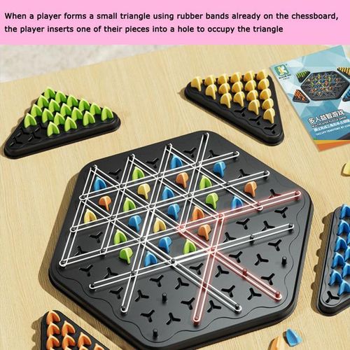 Chain Triangle Chess Game Triggle Rubber Band Game Educational Interactive Game Logical thinking Battle Set Family Party