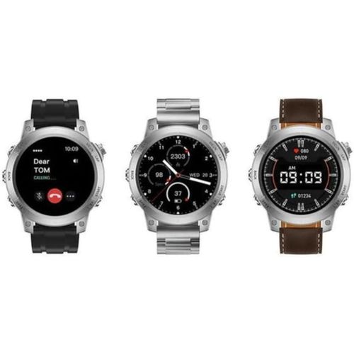 Haino Teko 1 Piece Of RW- 46 Men Smart Watch With 3 Pairs Straps HD IPS AMOLED Display Waterproof Smartwatch App Control Heart Rate GPS And Fitness Smart Watch With Wireless Charger And Torch Light -Multicolor