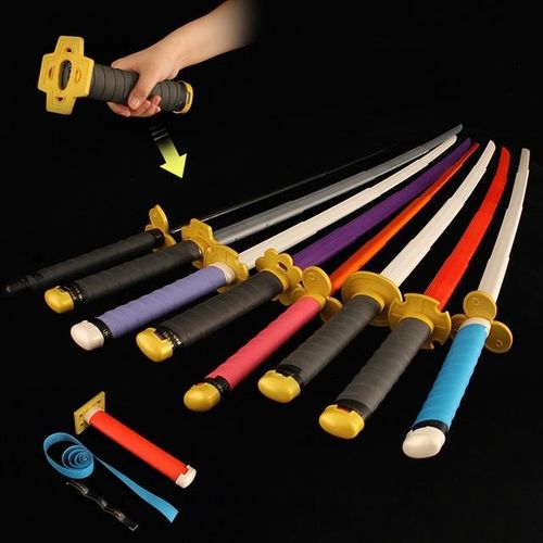 Multiple Styles Katana Demon Slayer Real Size Gravity Stretchable Anime One Piece Retractable Model Folding Toy